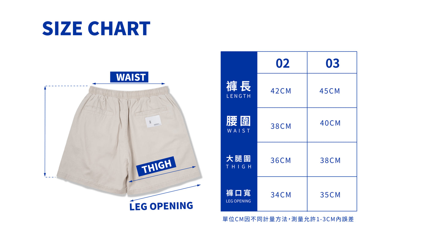 ORDINARY 石洗五分休閒短褲