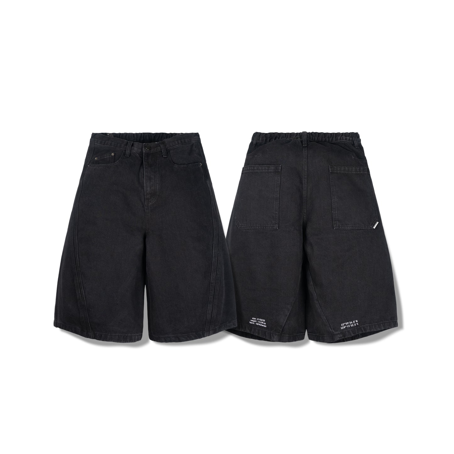 ORDINARY 3D ARC DENIM SHORTS