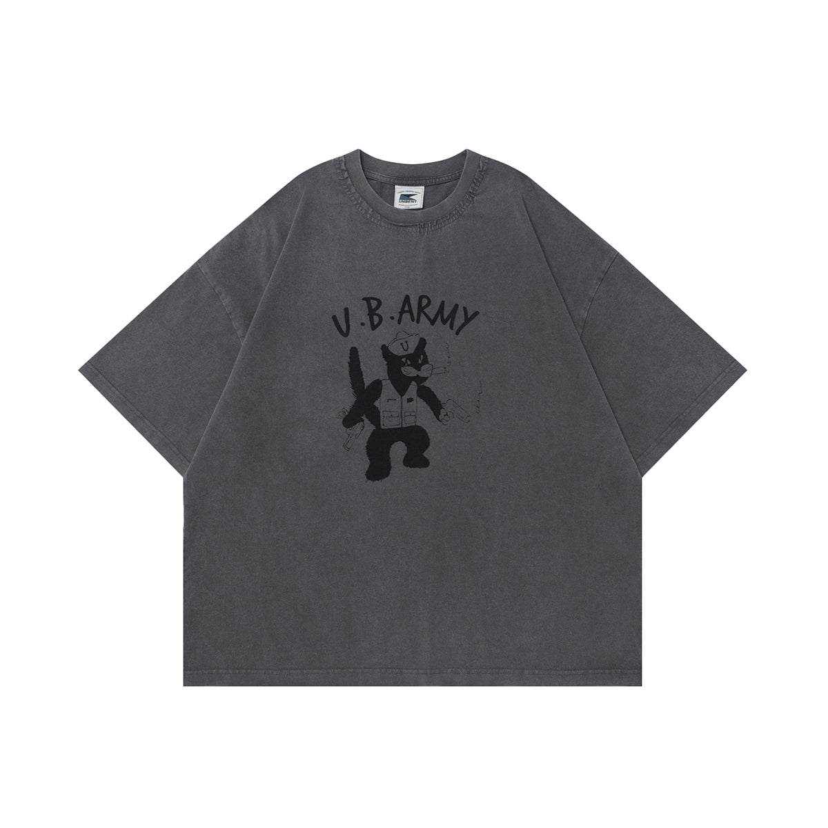 UNBENT 水洗黑貓警長短Tee
