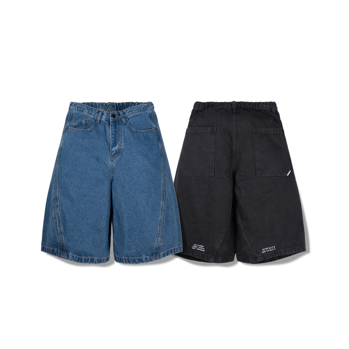 ORDINARY 3D ARC DENIM SHORTS
