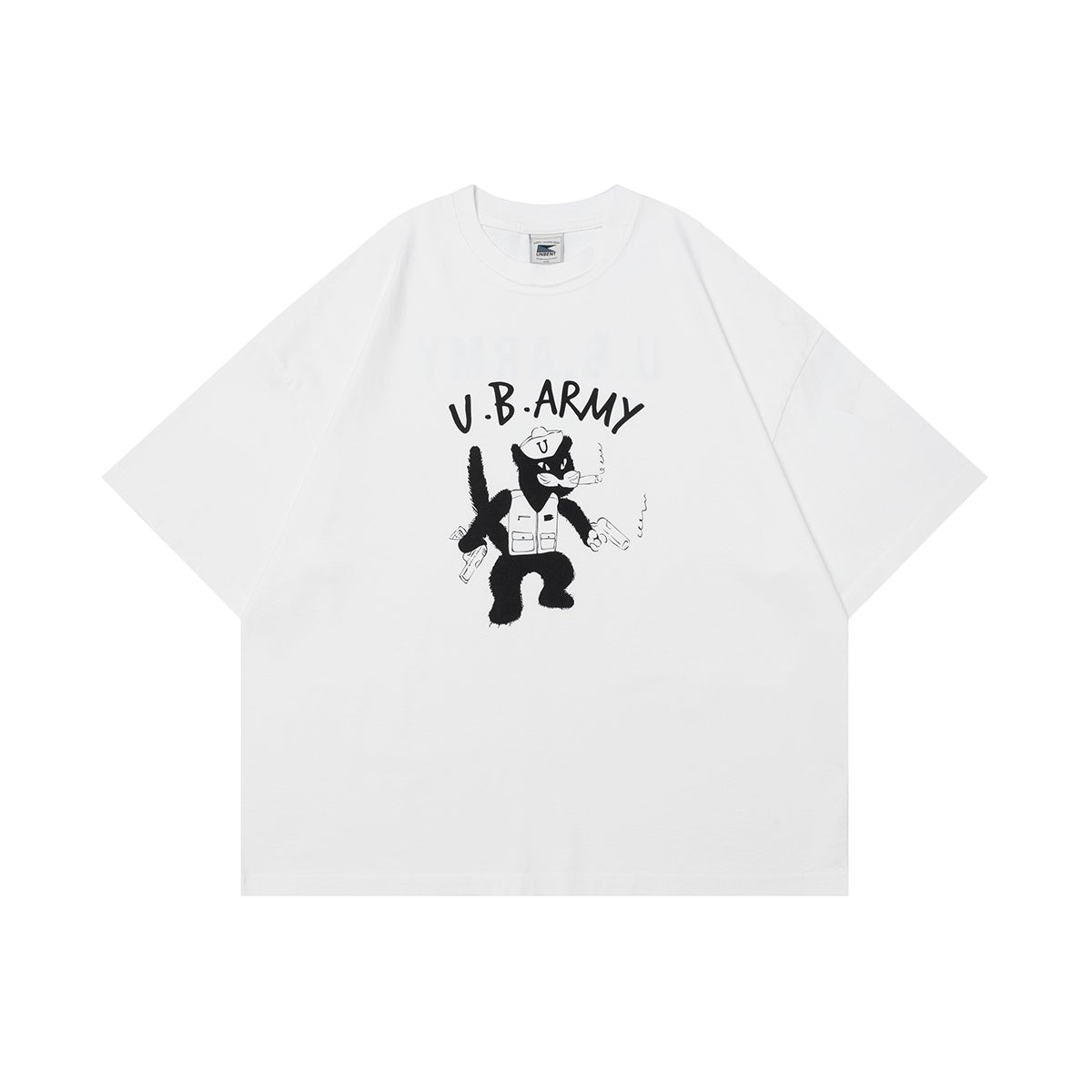 UNBENT 水洗黑貓警長短Tee