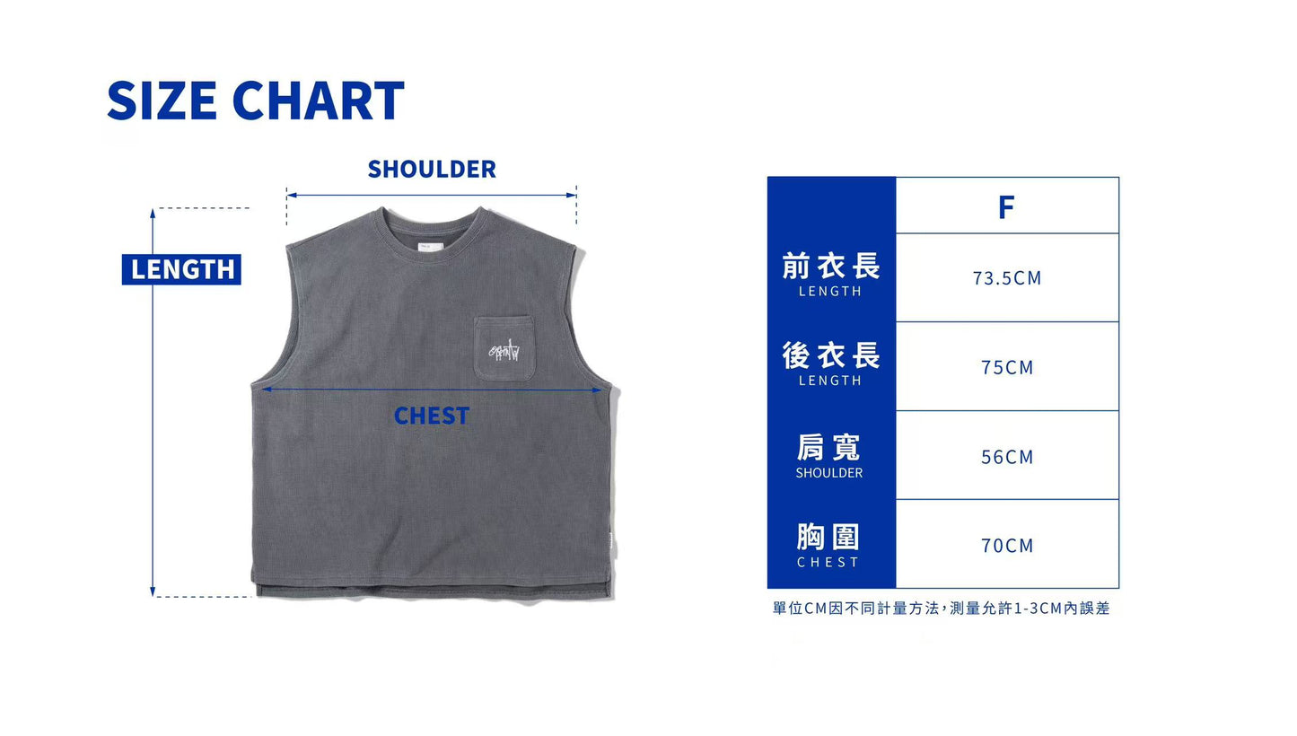 ORDINARY WASHED WAFFLE TEXTURE VEST