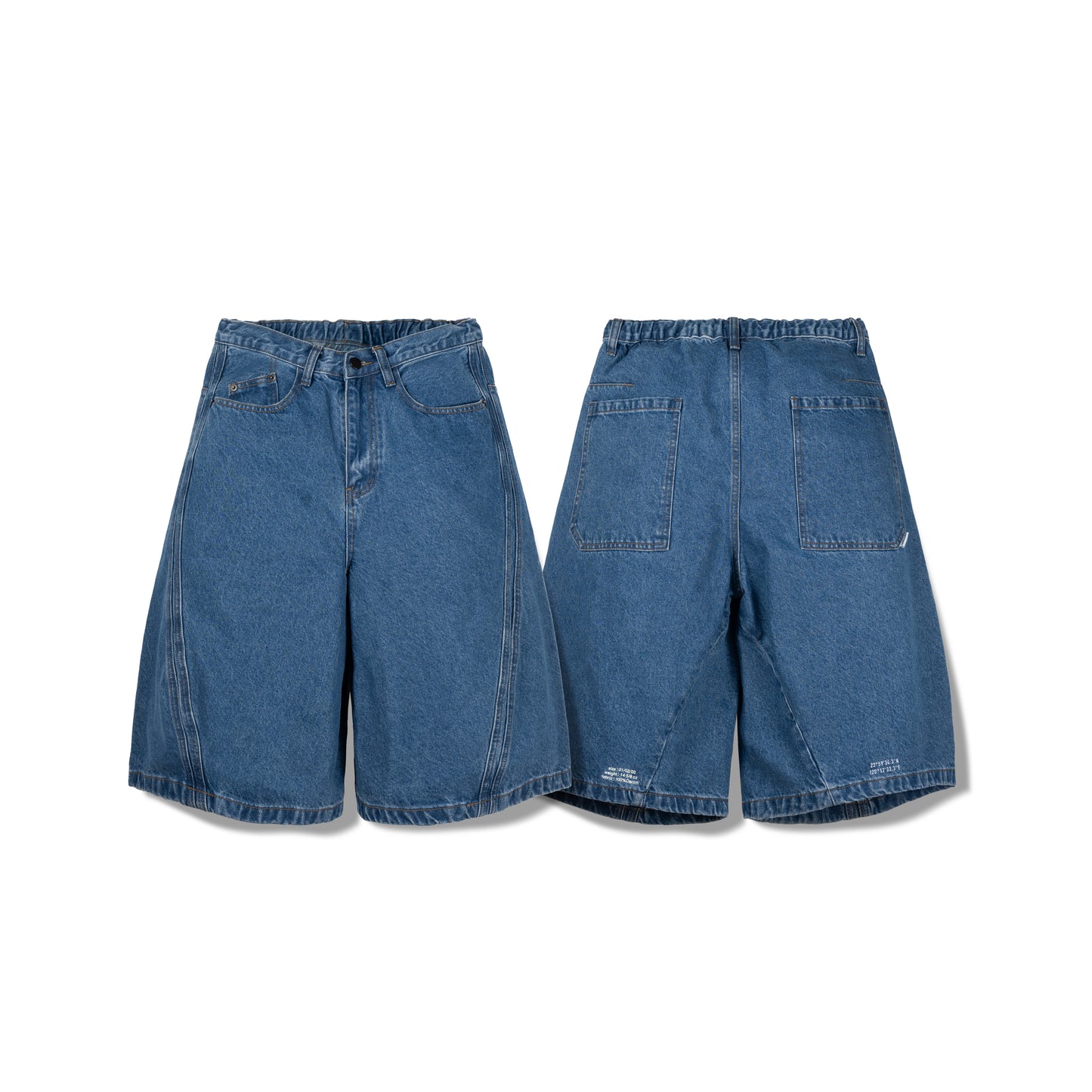 ORDINARY 3D ARC DENIM SHORTS