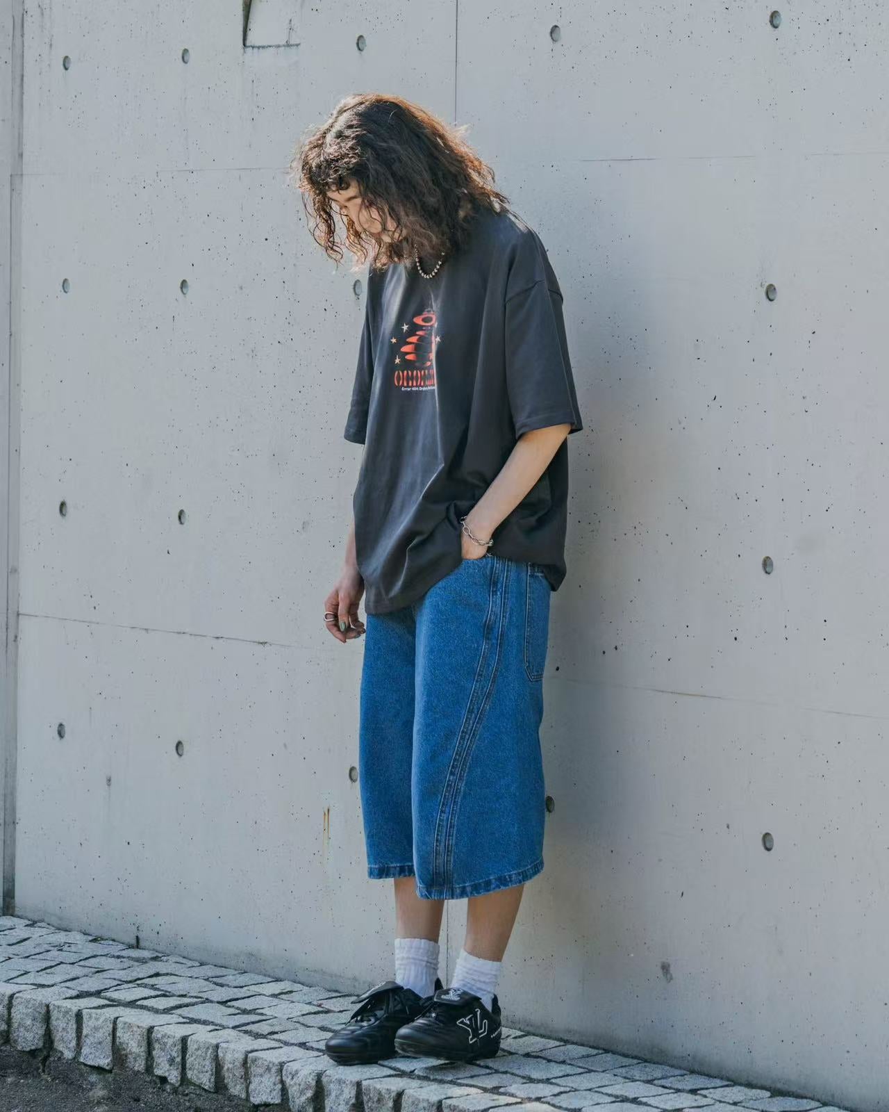 ORDINARY 3D ARC DENIM SHORTS