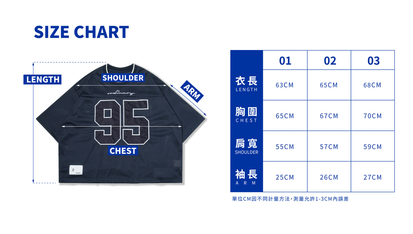 ORDINARY 95貼布網眼球衣