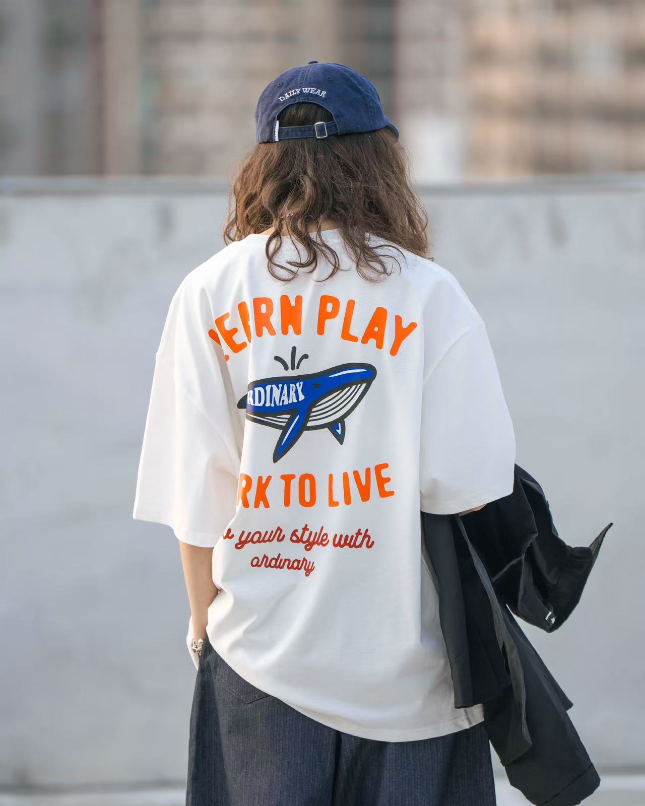 ORDINARY 美式復古鯨魚logo短Tee