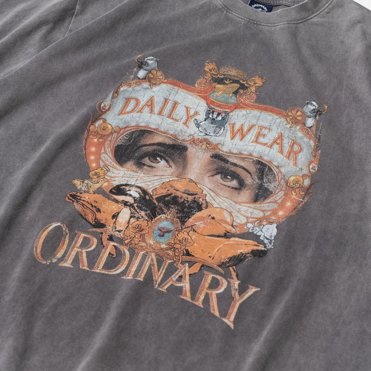ORDINARY 水洗復古樂團短Tee