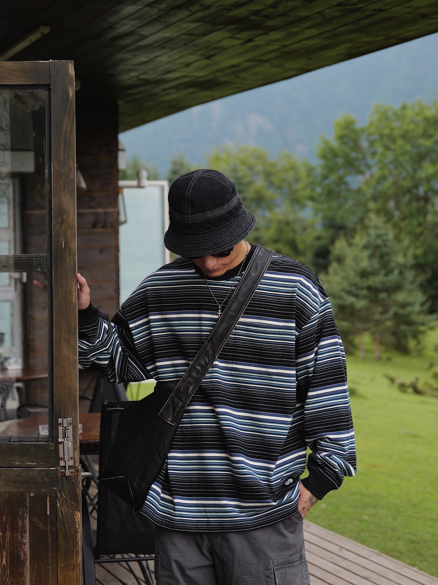 UNBENT 25AW 間條長Tee