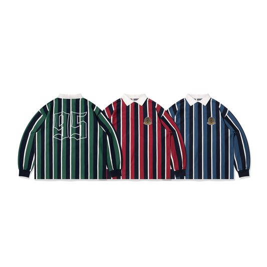 ORDINARY 復古學院條紋POLO衫