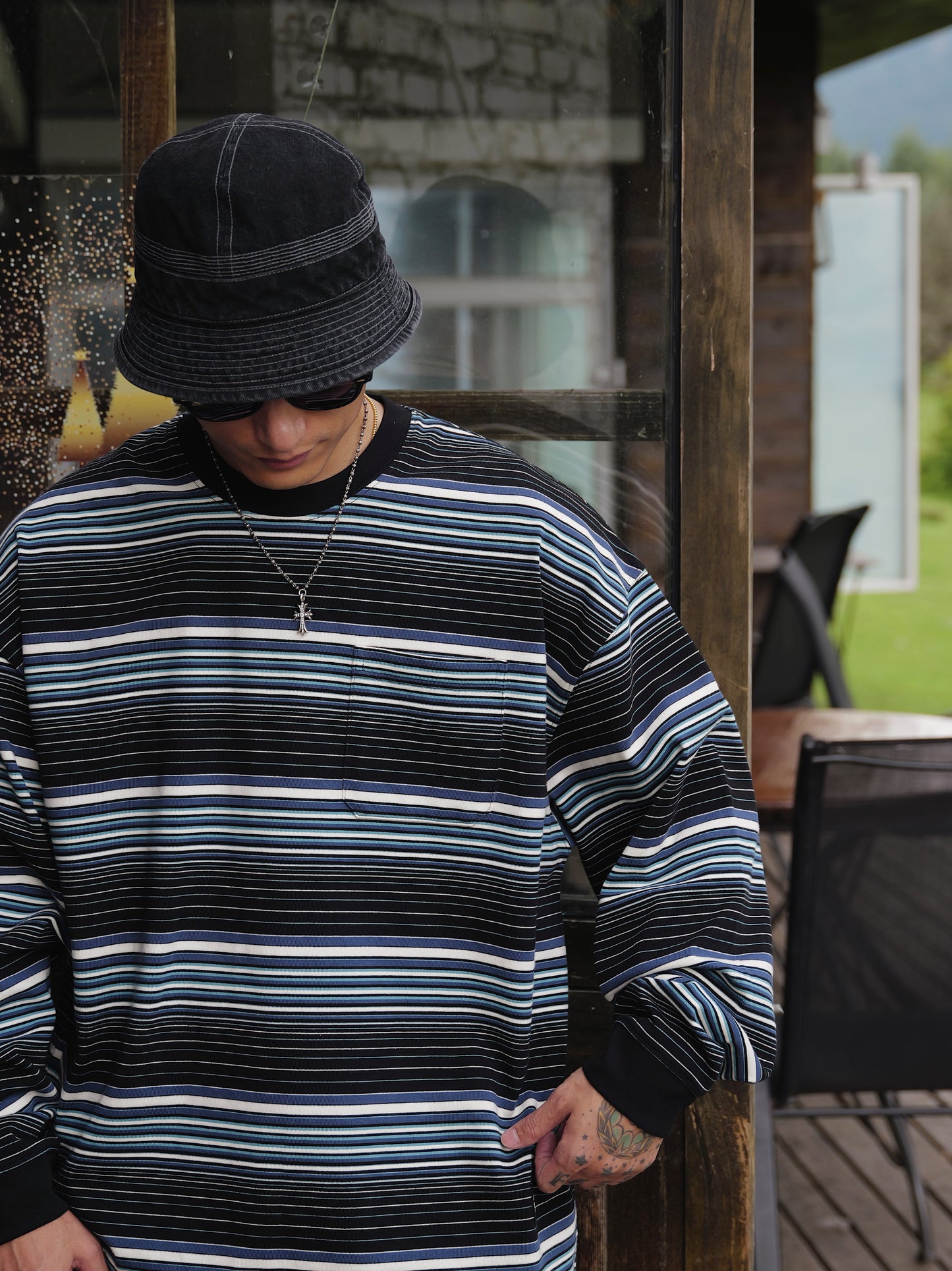 UNBENT 25AW 間條長Tee