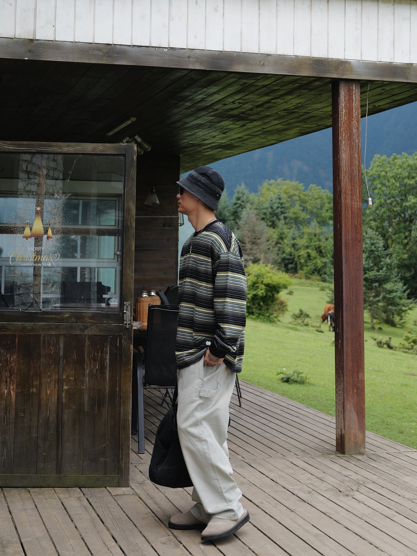 UNBENT 25AW 間條長Tee