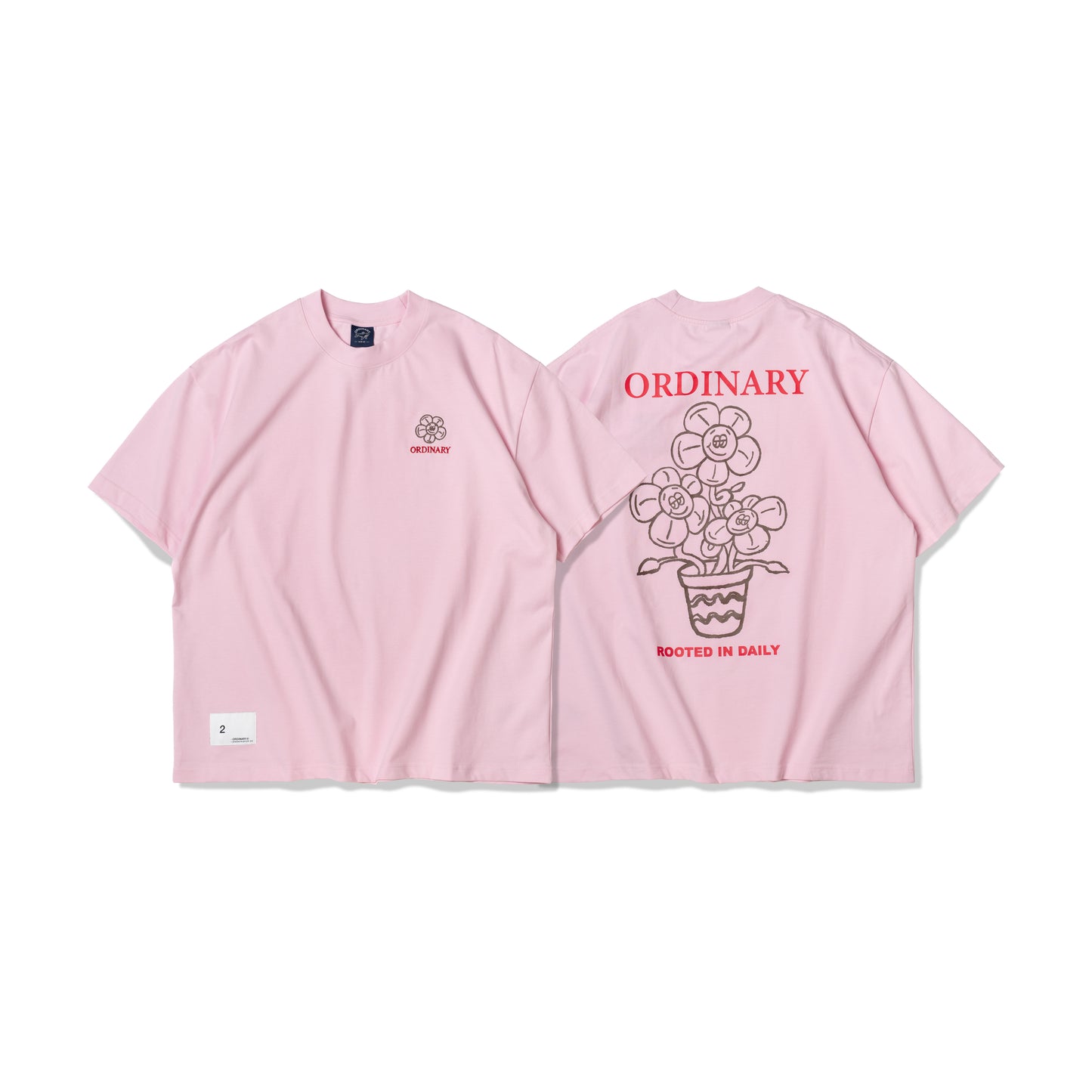ORDINARY 手繪花朵塗鴉短Tee