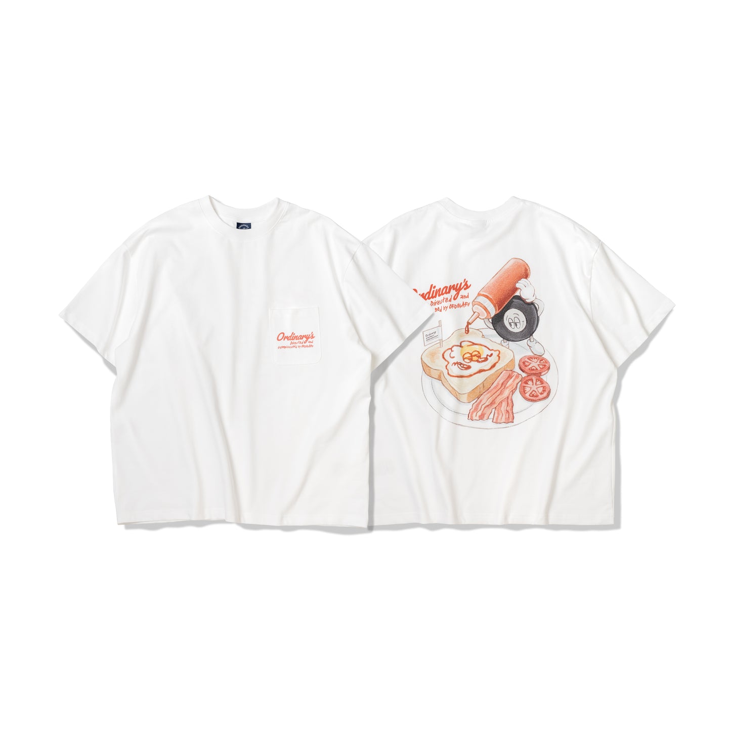 ORDINARY 卡通早餐短Tee