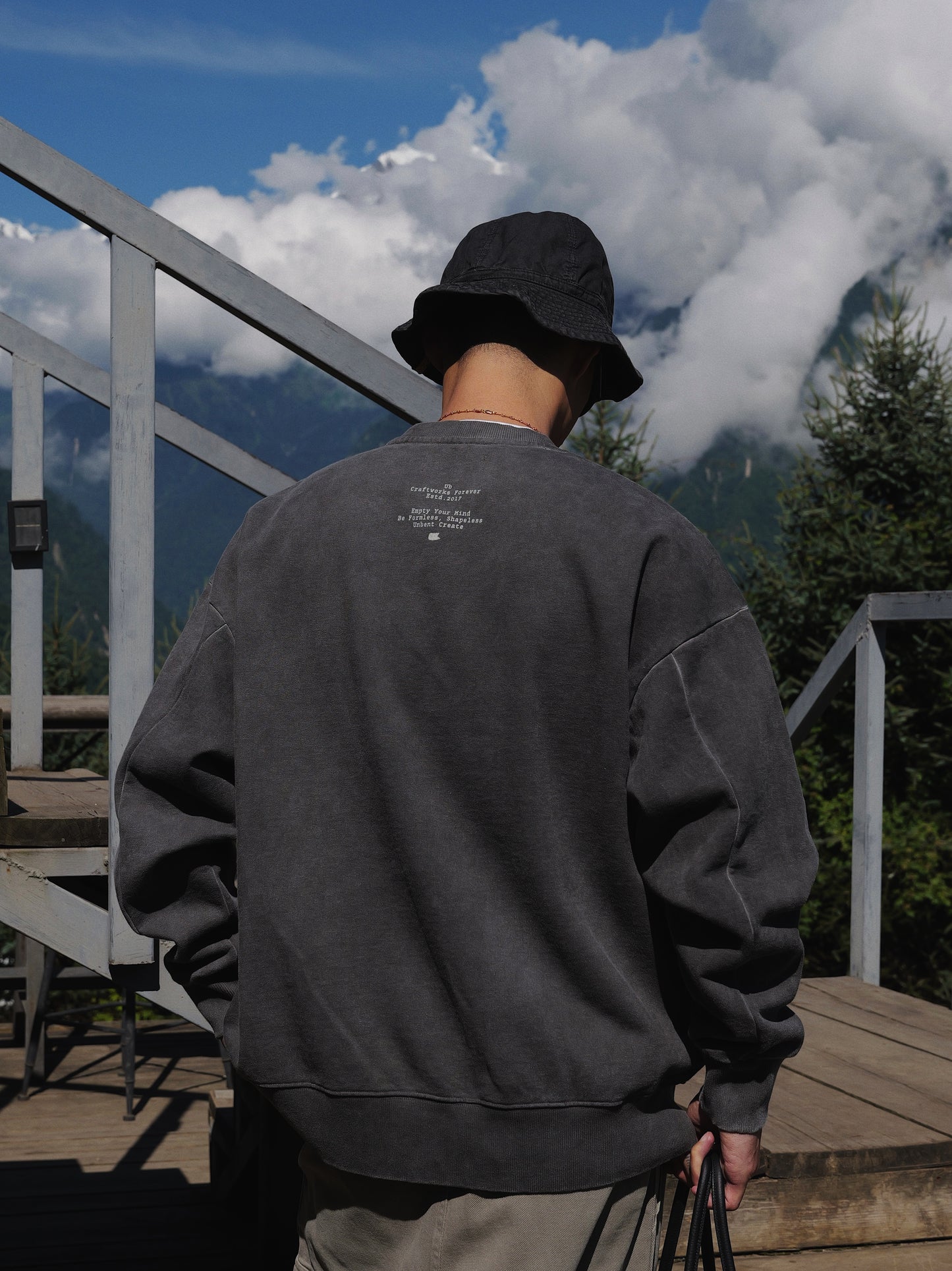 UNBENT 25AW 洗水做舊logo圓領衛衣