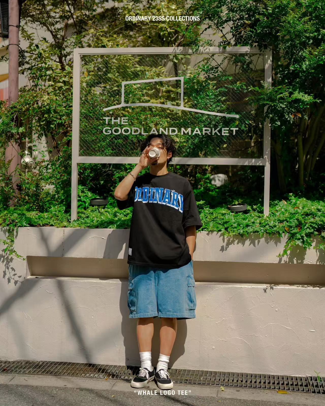 ORDINARY 經典大學字刺繡鯨魚LOGO短tee