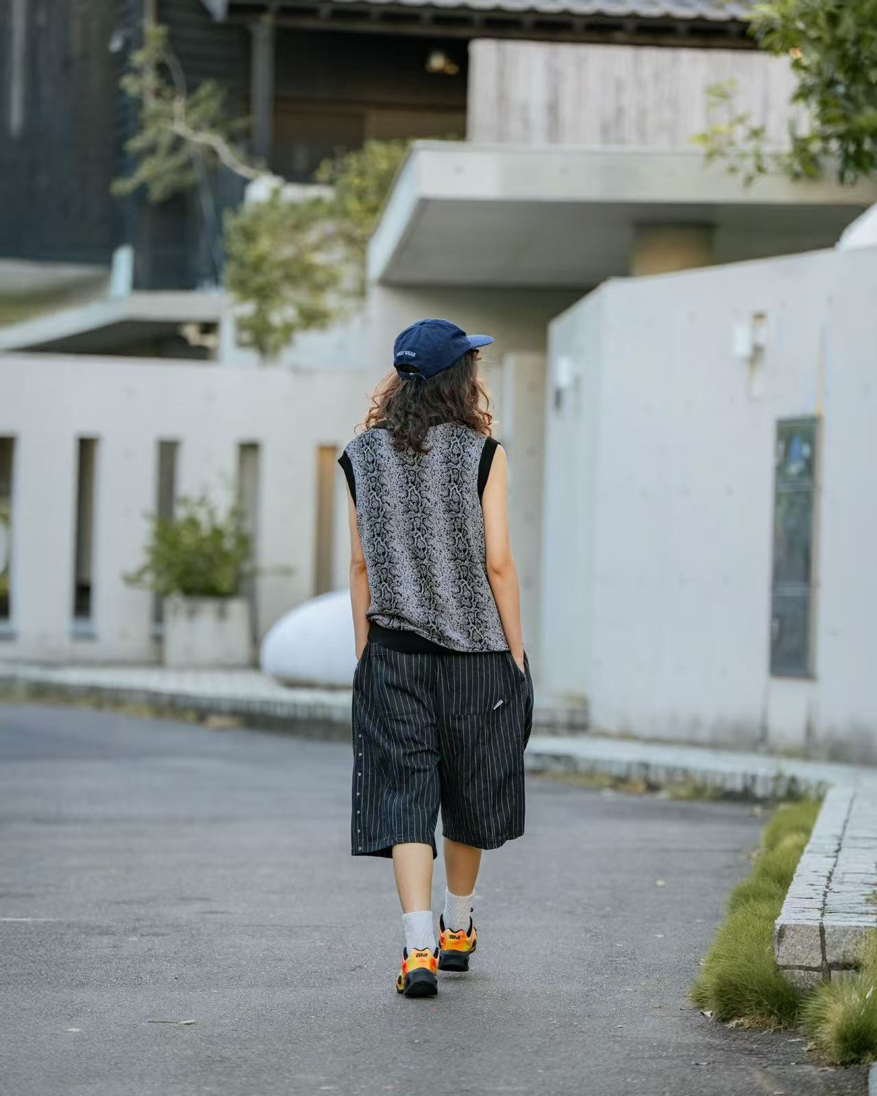 ORDINARY 直紋牛仔鉚釘七分褲