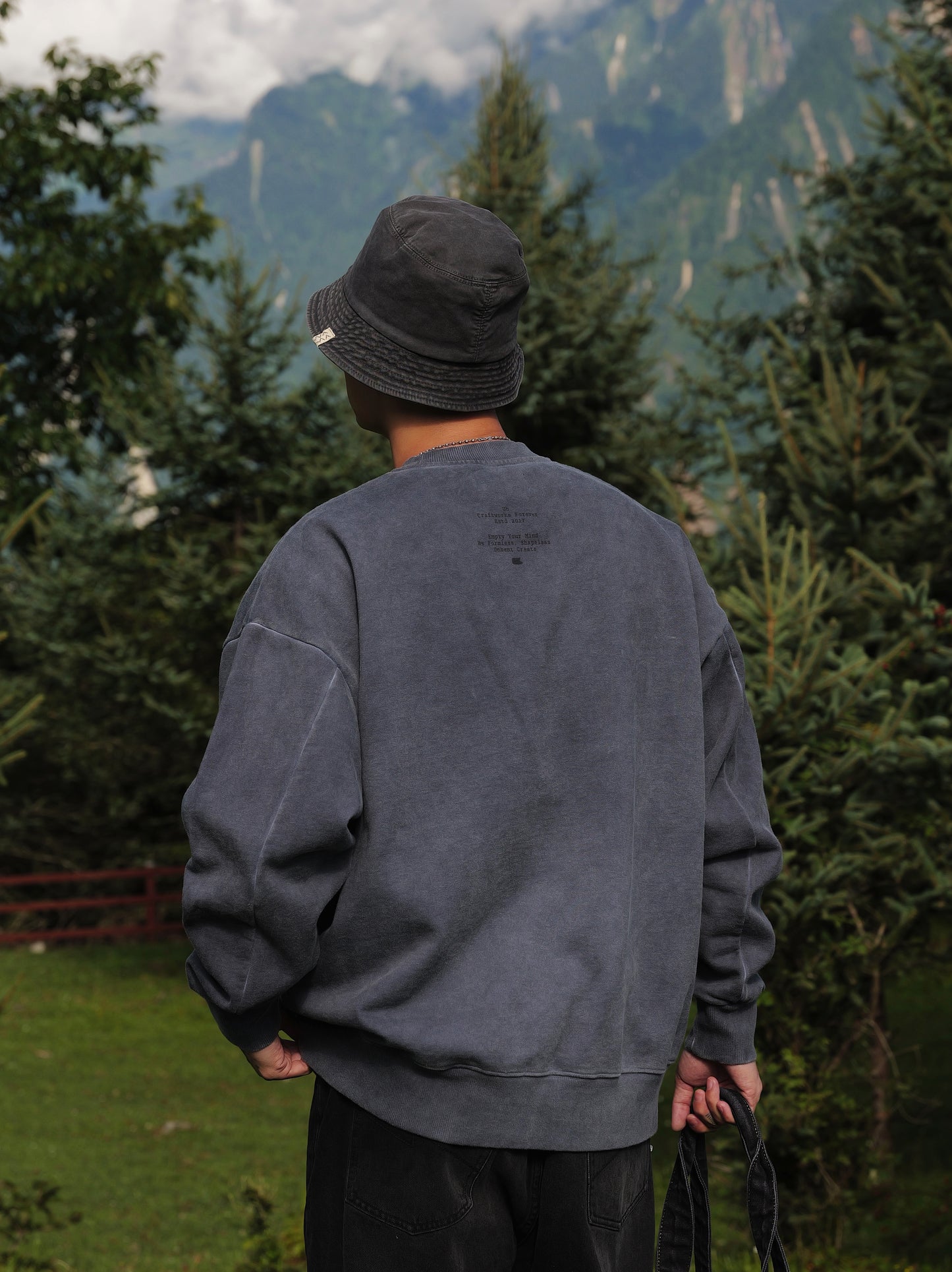 UNBENT 25AW 洗水做舊logo圓領衛衣