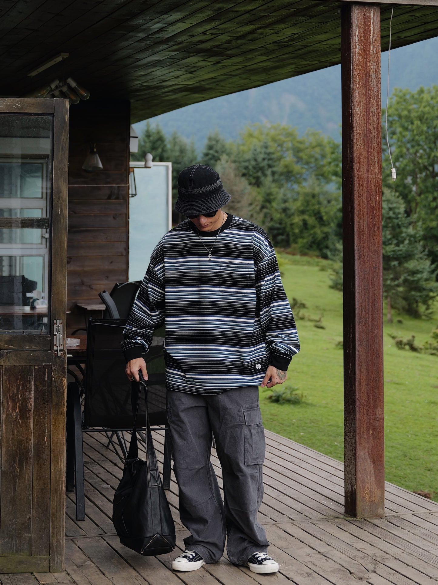 UNBENT 25AW 間條長Tee