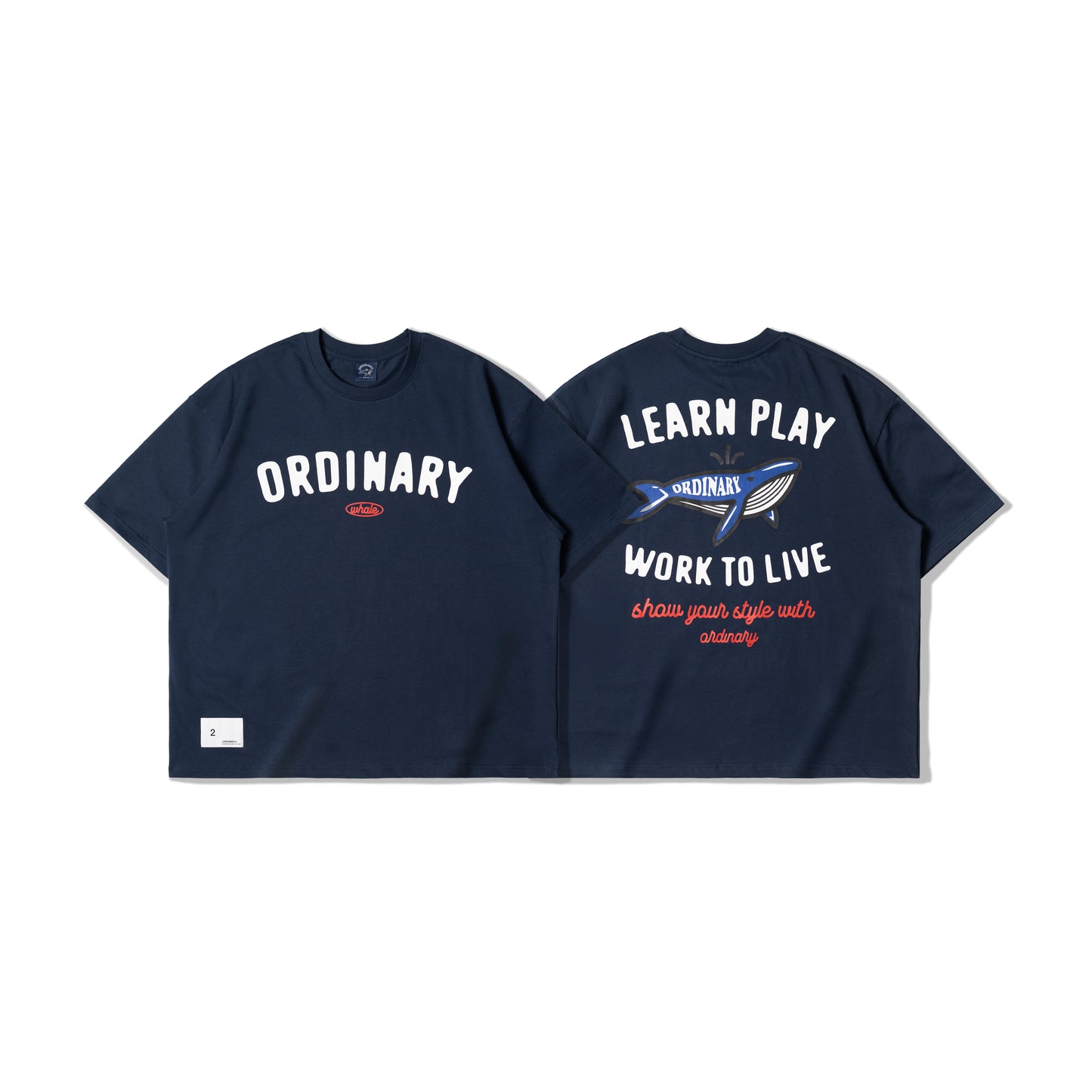 ORDINARY 美式復古鯨魚logo短Tee