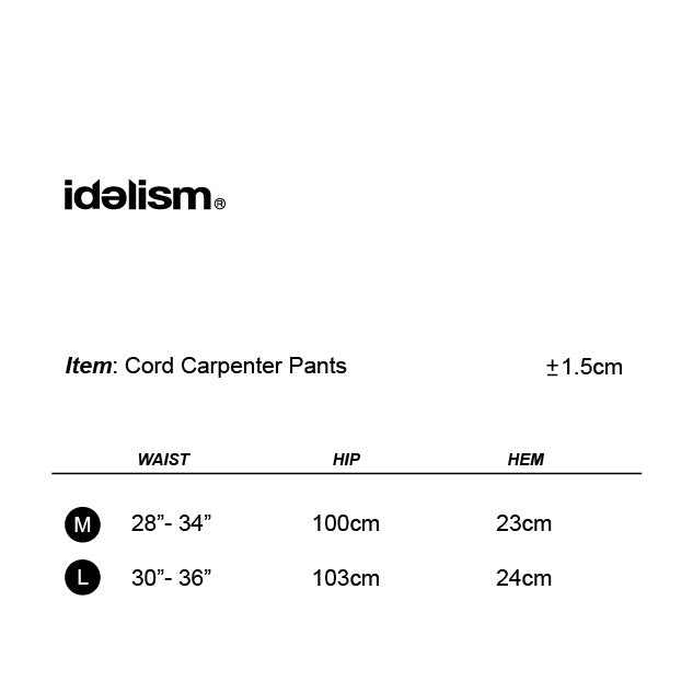 IDE Cord Carpenter Pants/燈芯絨工作褲