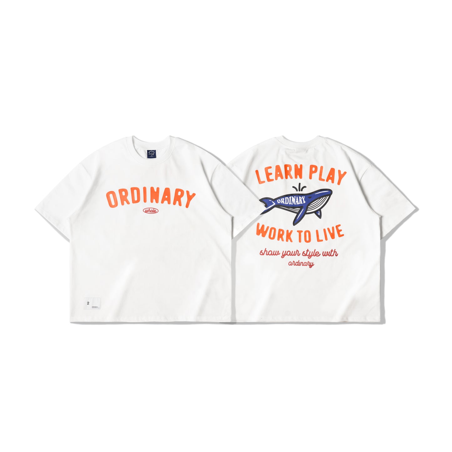 ORDINARY 美式復古鯨魚logo短Tee