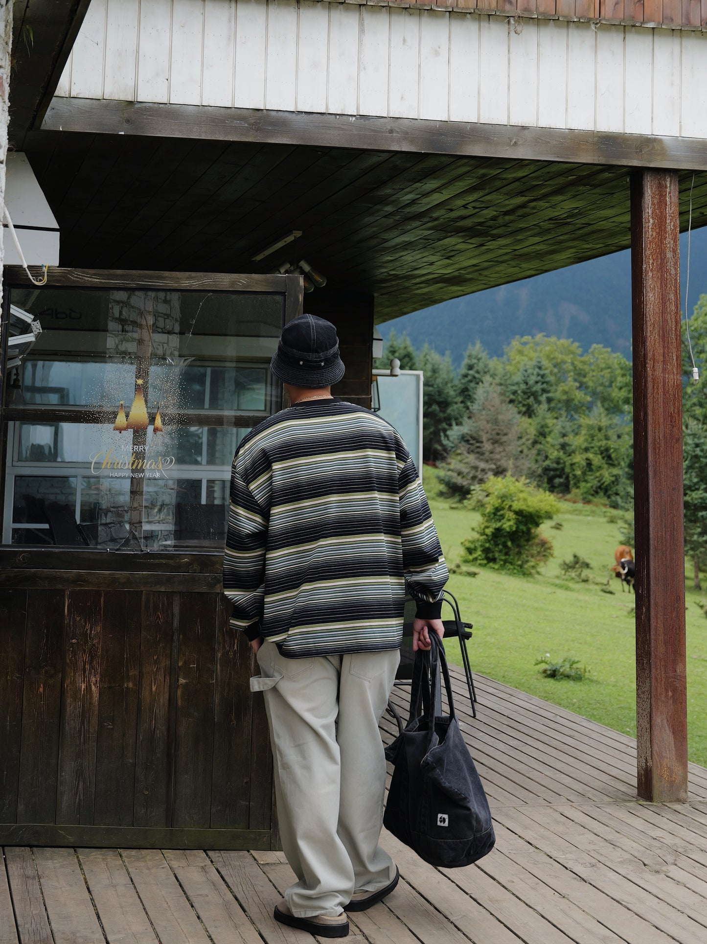 UNBENT 25AW 間條長Tee