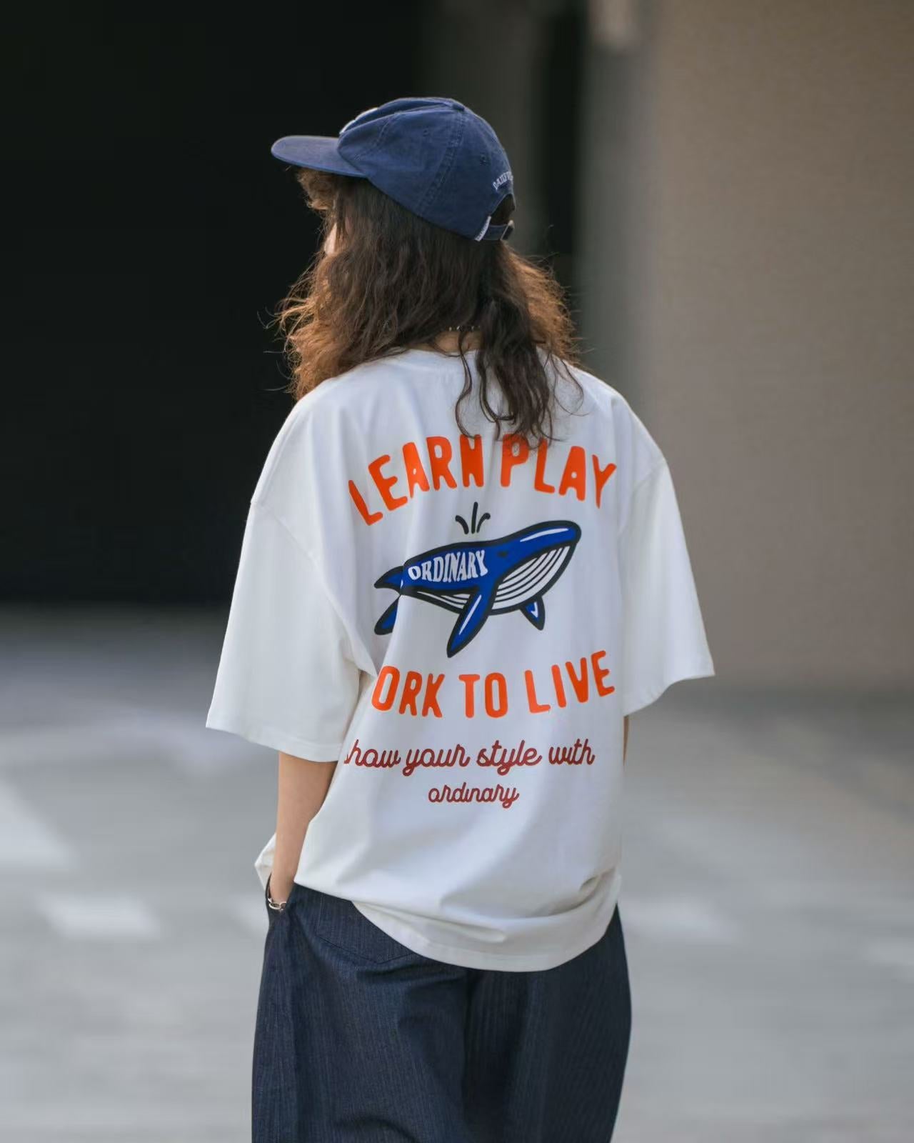 ORDINARY 美式復古鯨魚logo短Tee