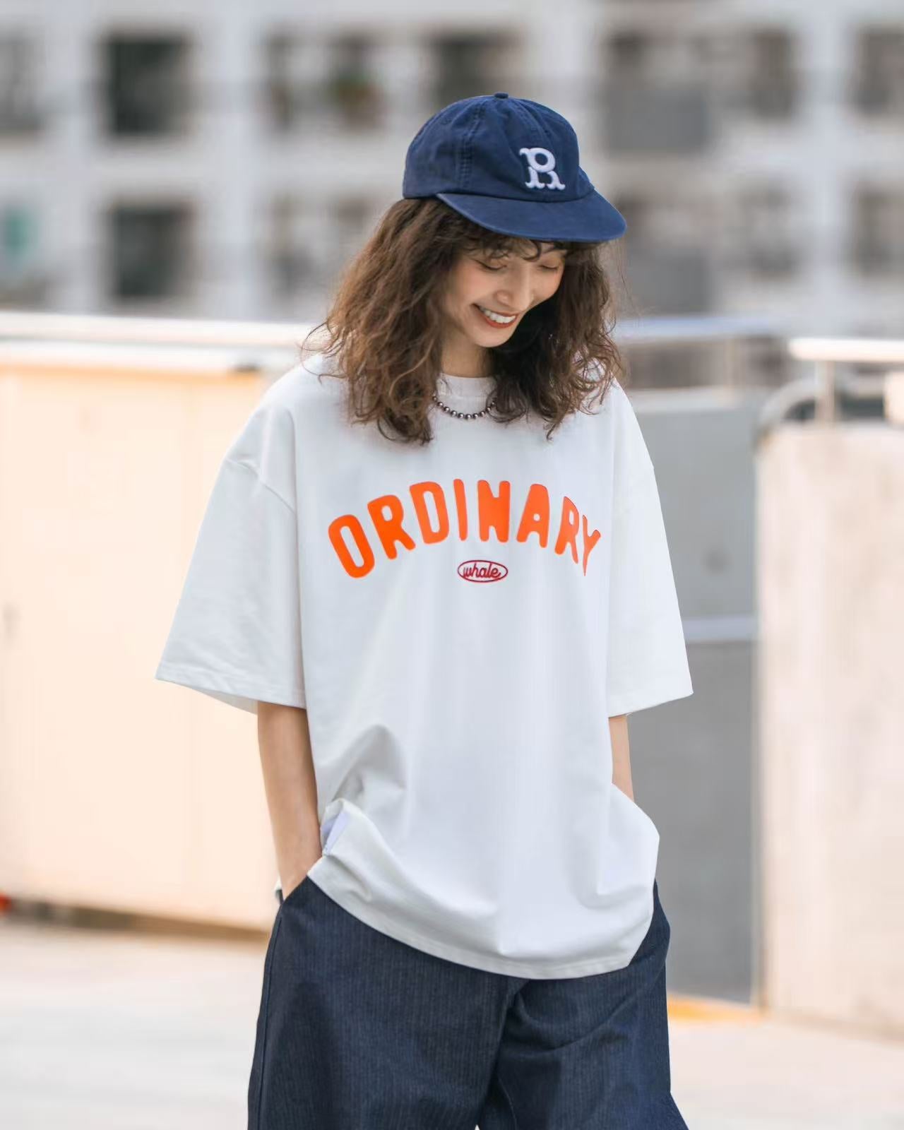 ORDINARY 美式復古鯨魚logo短Tee