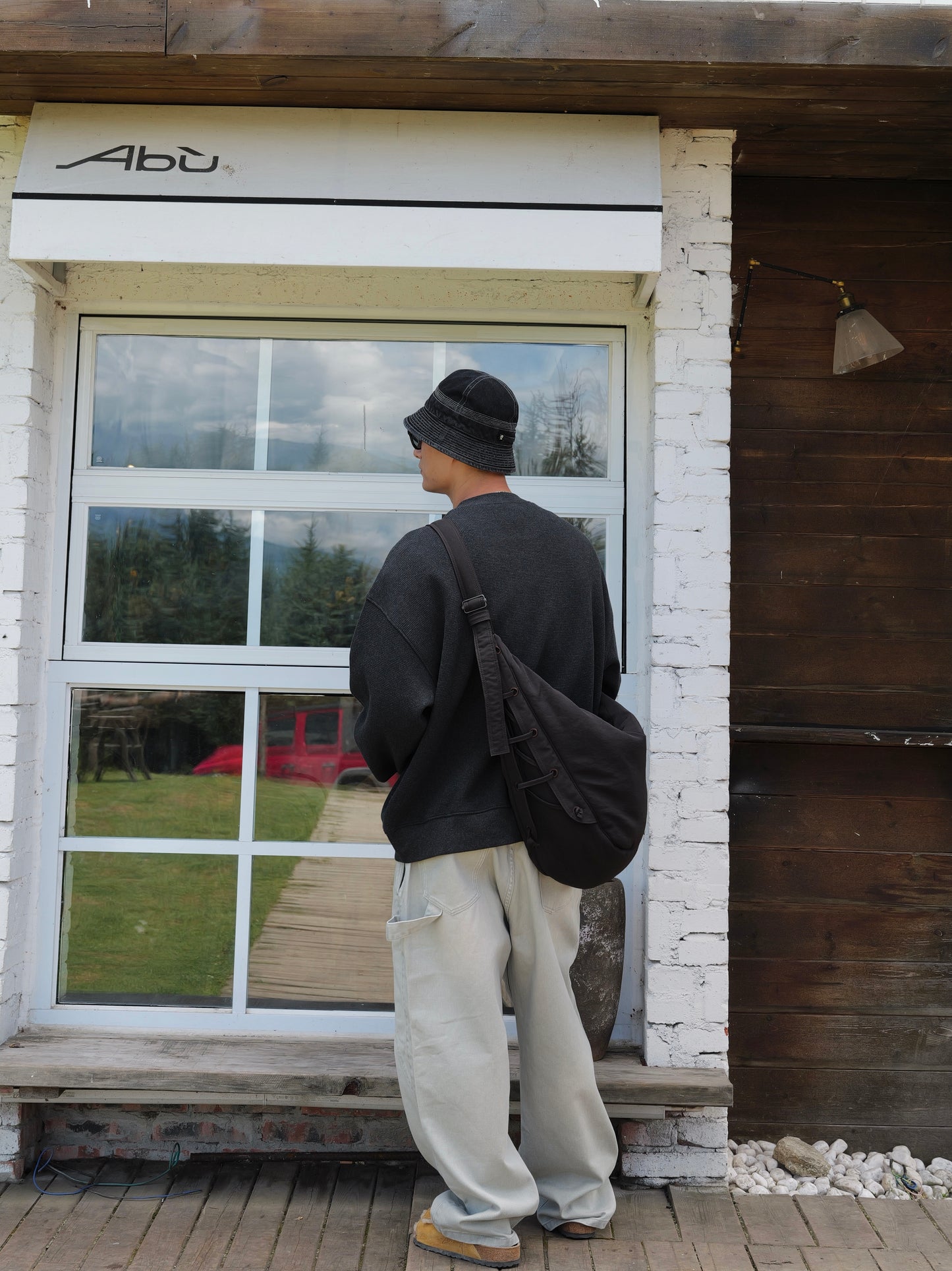 UNBENT 25AW 刺繡華夫格圓領衛衣