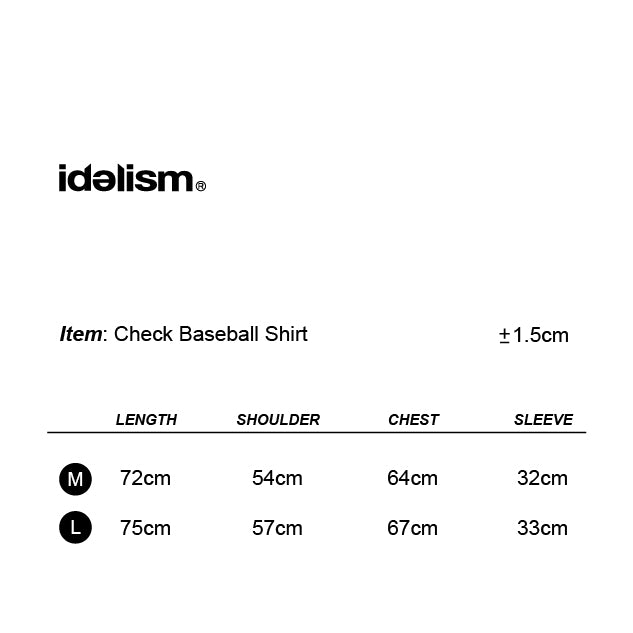 IDE Check Baseball Shirt/格紋棒球衫