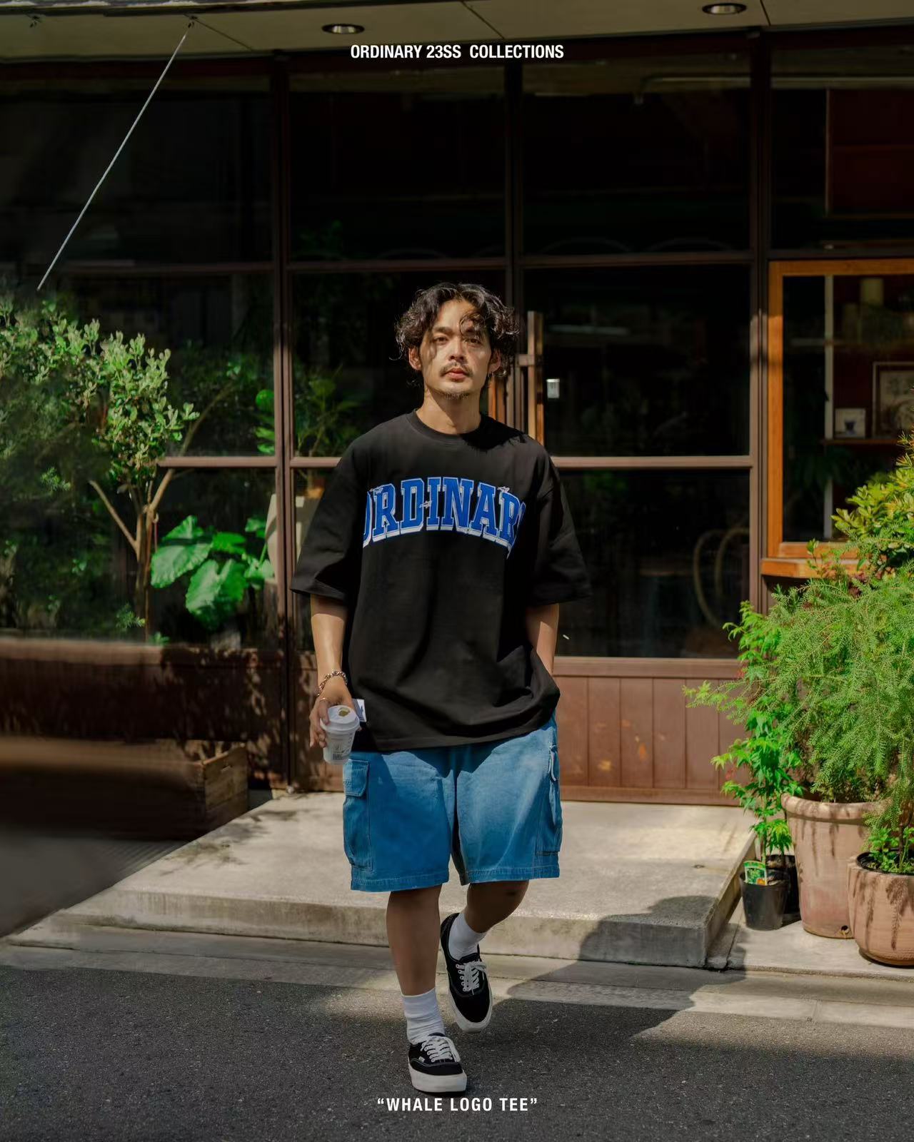 ORDINARY 經典大學字刺繡鯨魚LOGO短tee