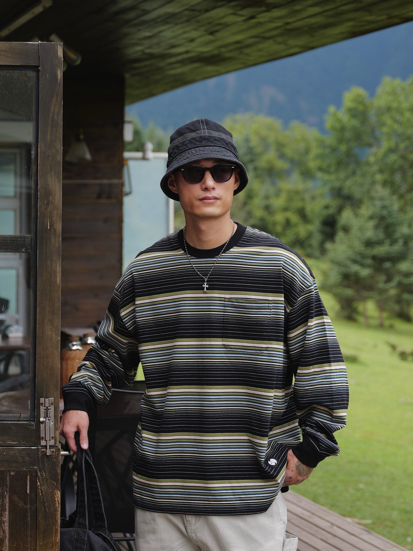 UNBENT 25AW 間條長Tee