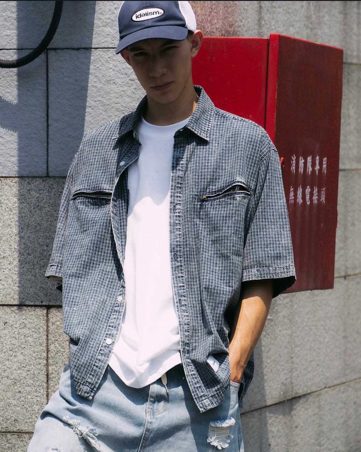 IDE Vintage Shirt/水洗格紋短襯