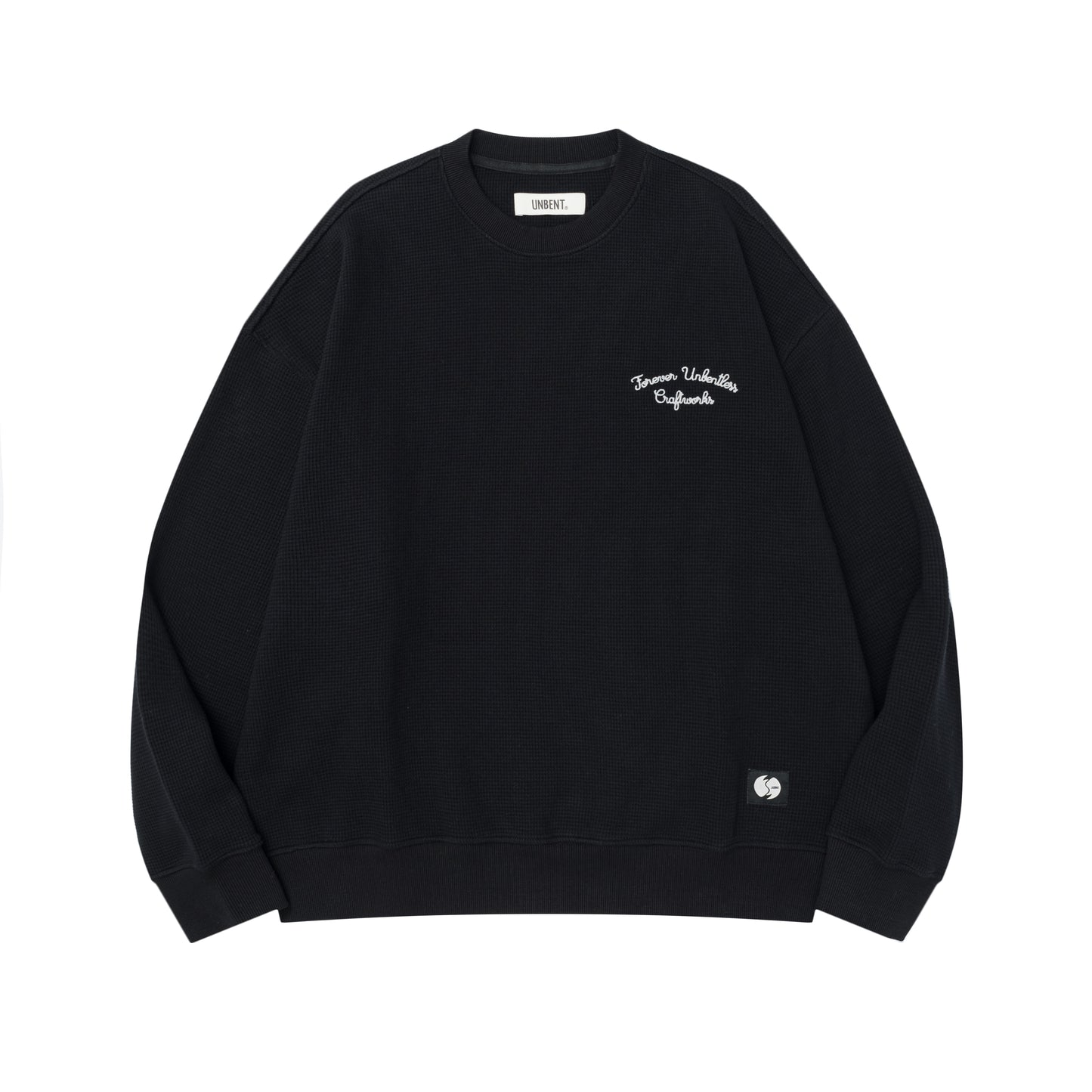 UNBENT 25AW 刺繡華夫格圓領衛衣