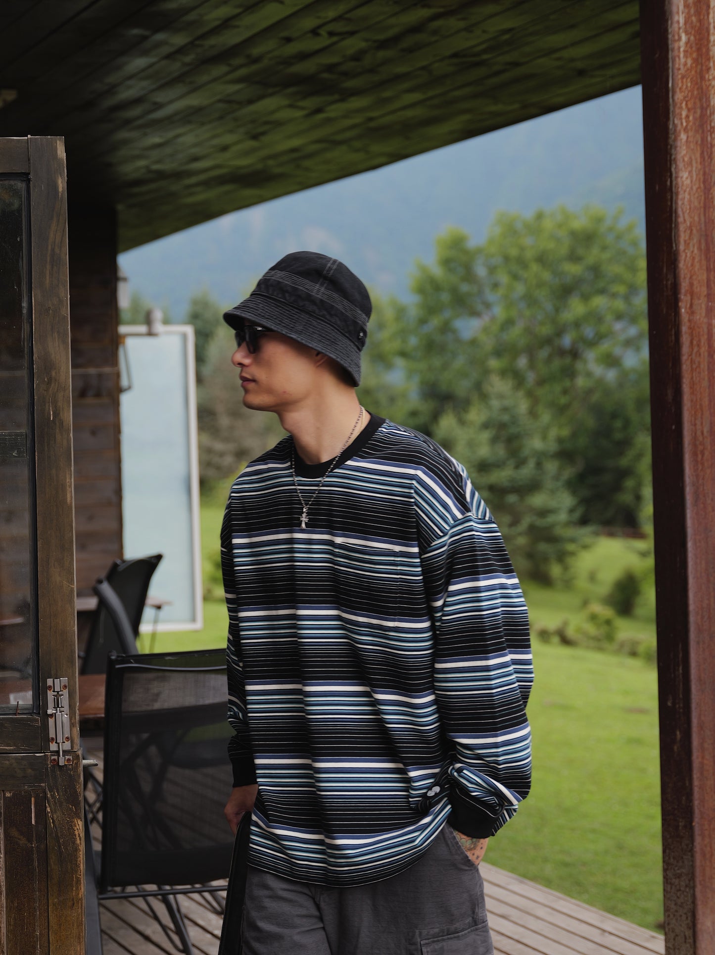 UNBENT 25AW 間條長Tee