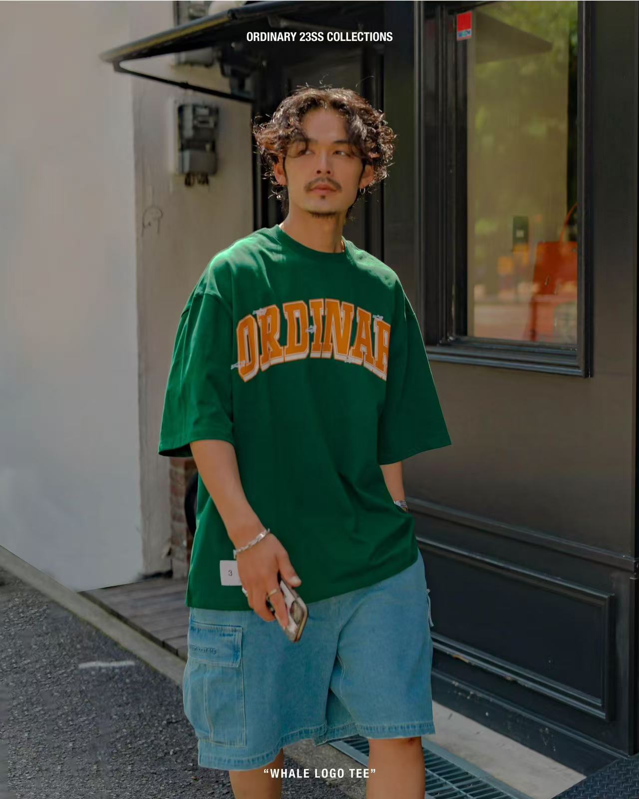 ORDINARY 經典大學字刺繡鯨魚LOGO短tee