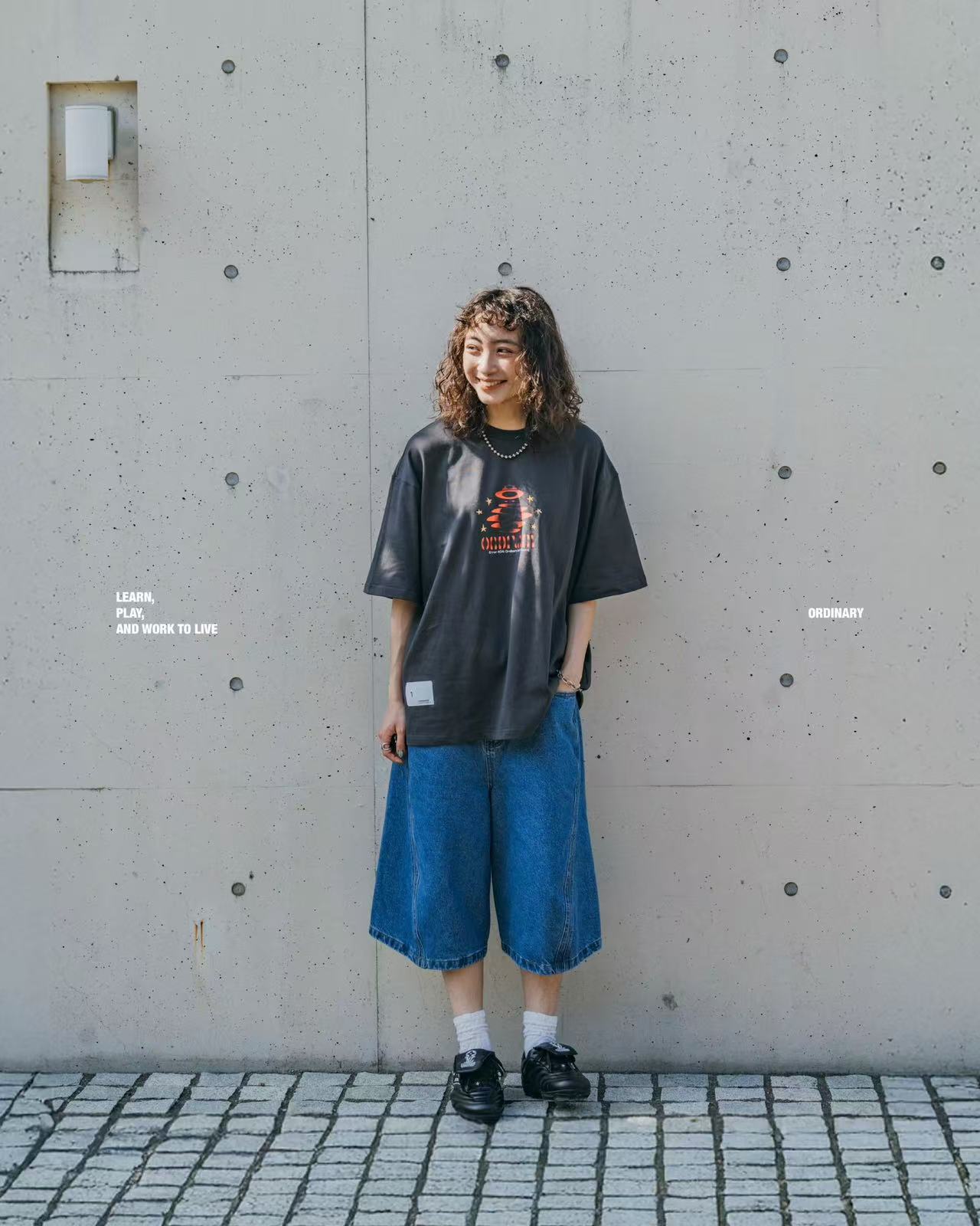 ORDINARY 3D ARC DENIM SHORTS