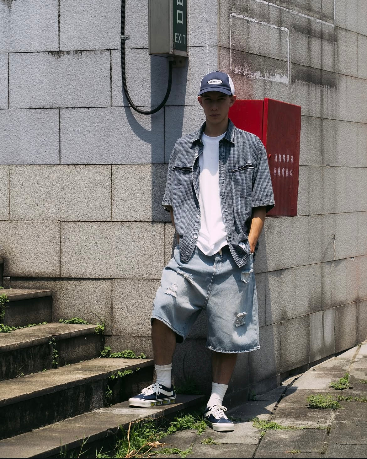 IDE Vintage Shirt/水洗格紋短襯