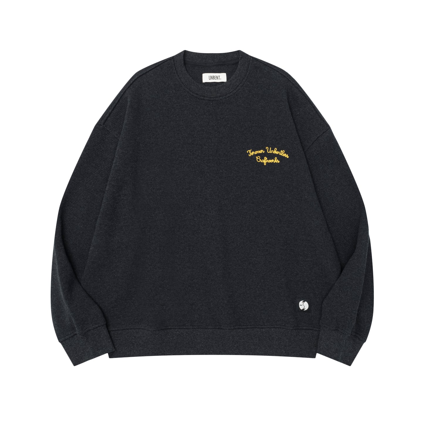 UNBENT 25AW 刺繡華夫格圓領衛衣