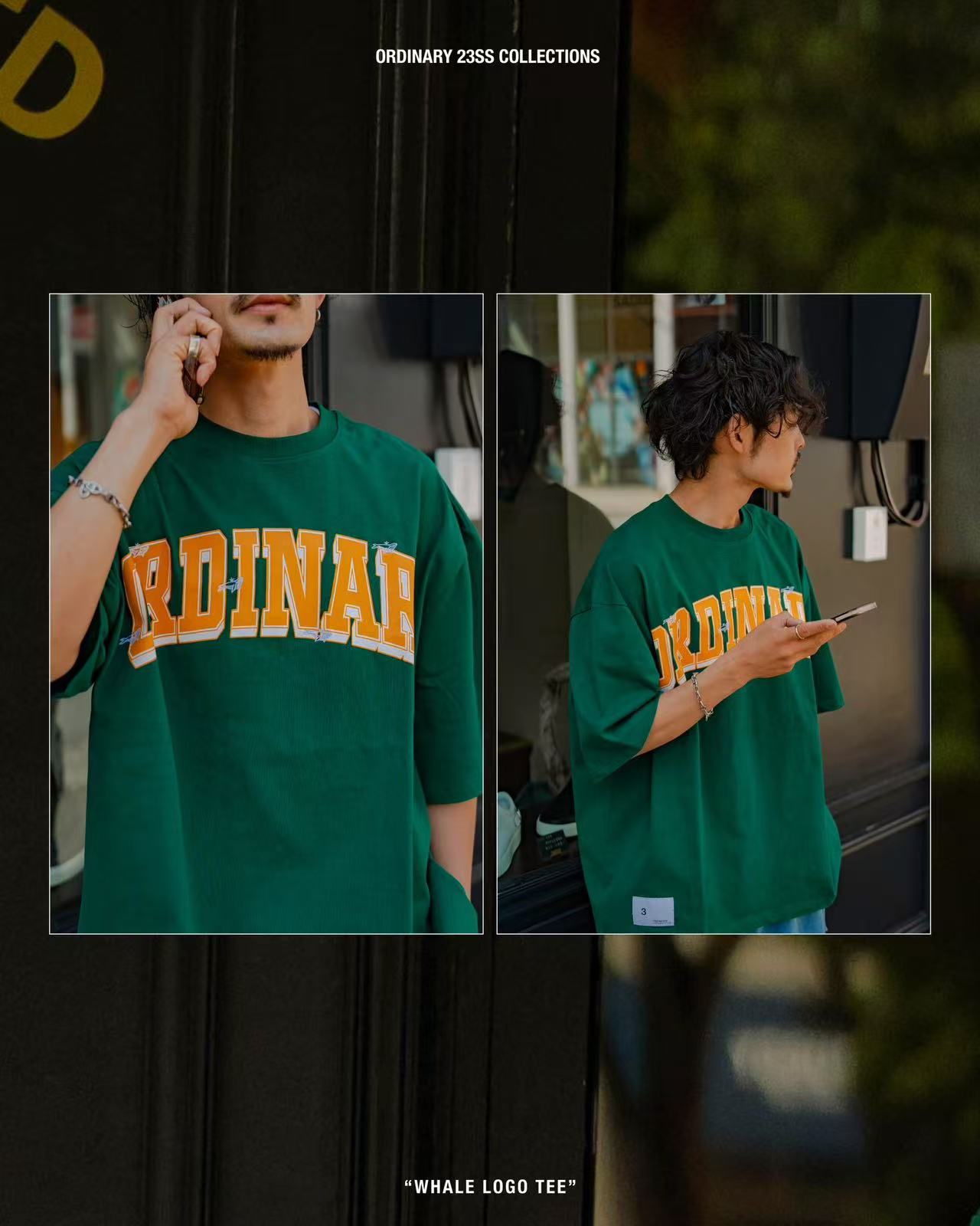 ORDINARY 經典大學字刺繡鯨魚LOGO短tee