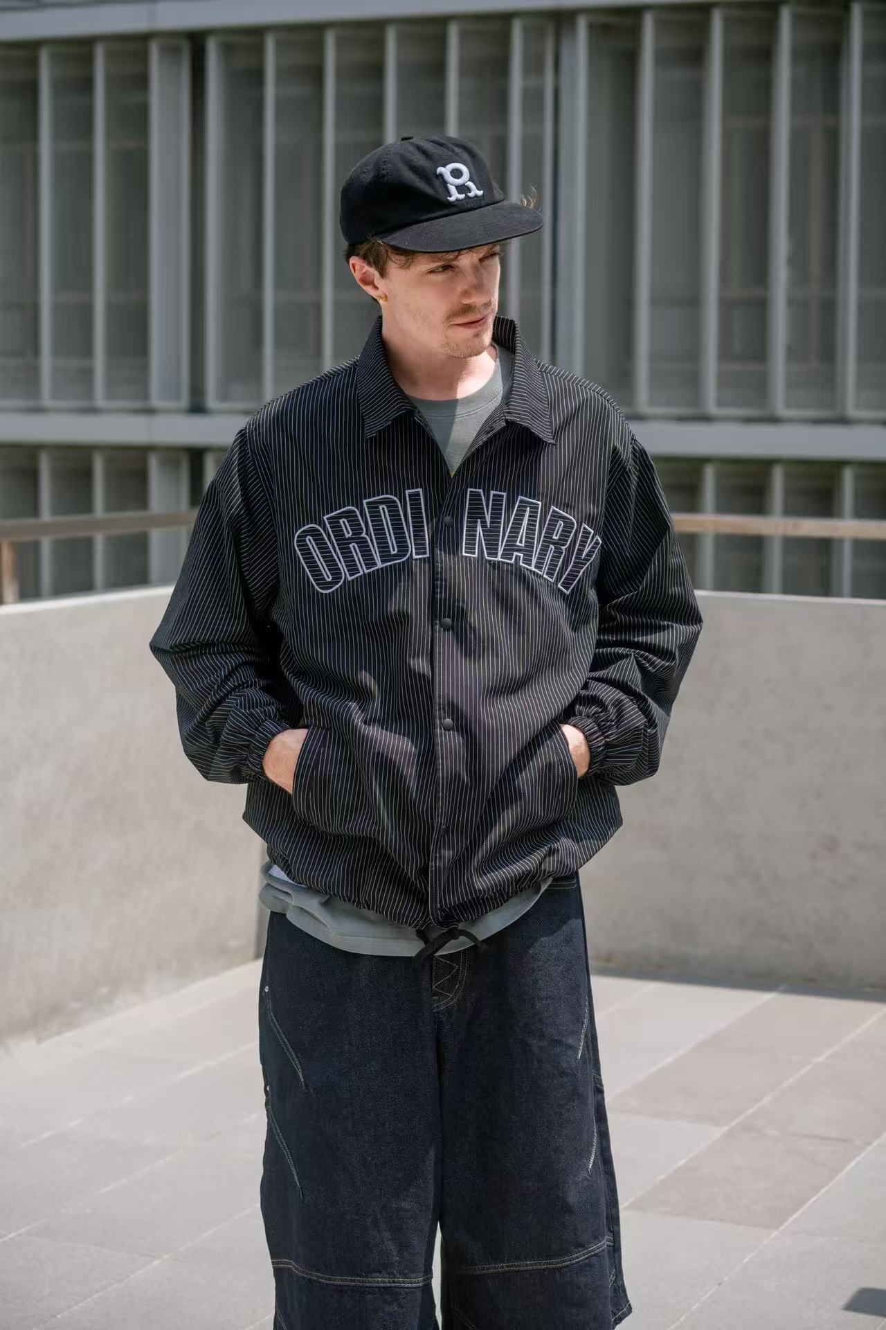 ORDINARY 條紋教練外套