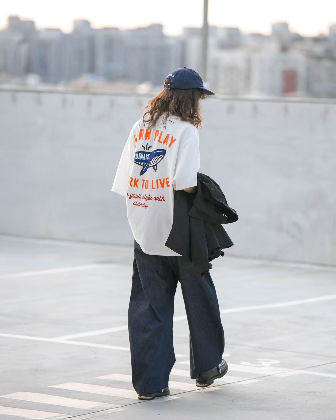 ORDINARY 美式復古鯨魚logo短Tee