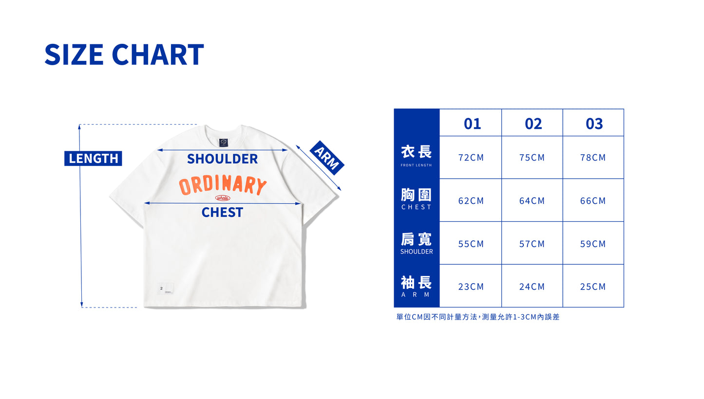 ORDINARY 美式復古鯨魚logo短Tee