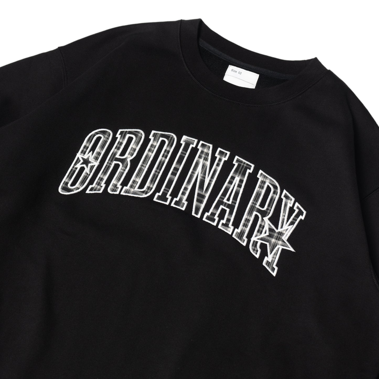 ORDINARY 格紋星貼布衛衣