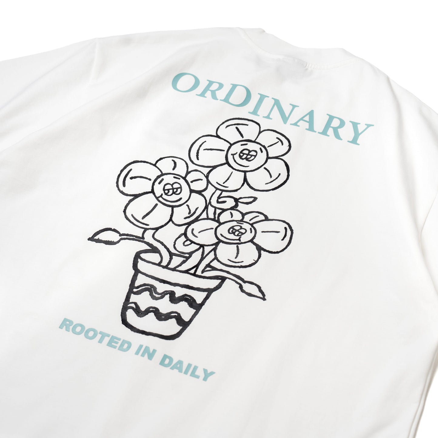 ORDINARY 手繪花朵塗鴉短Tee
