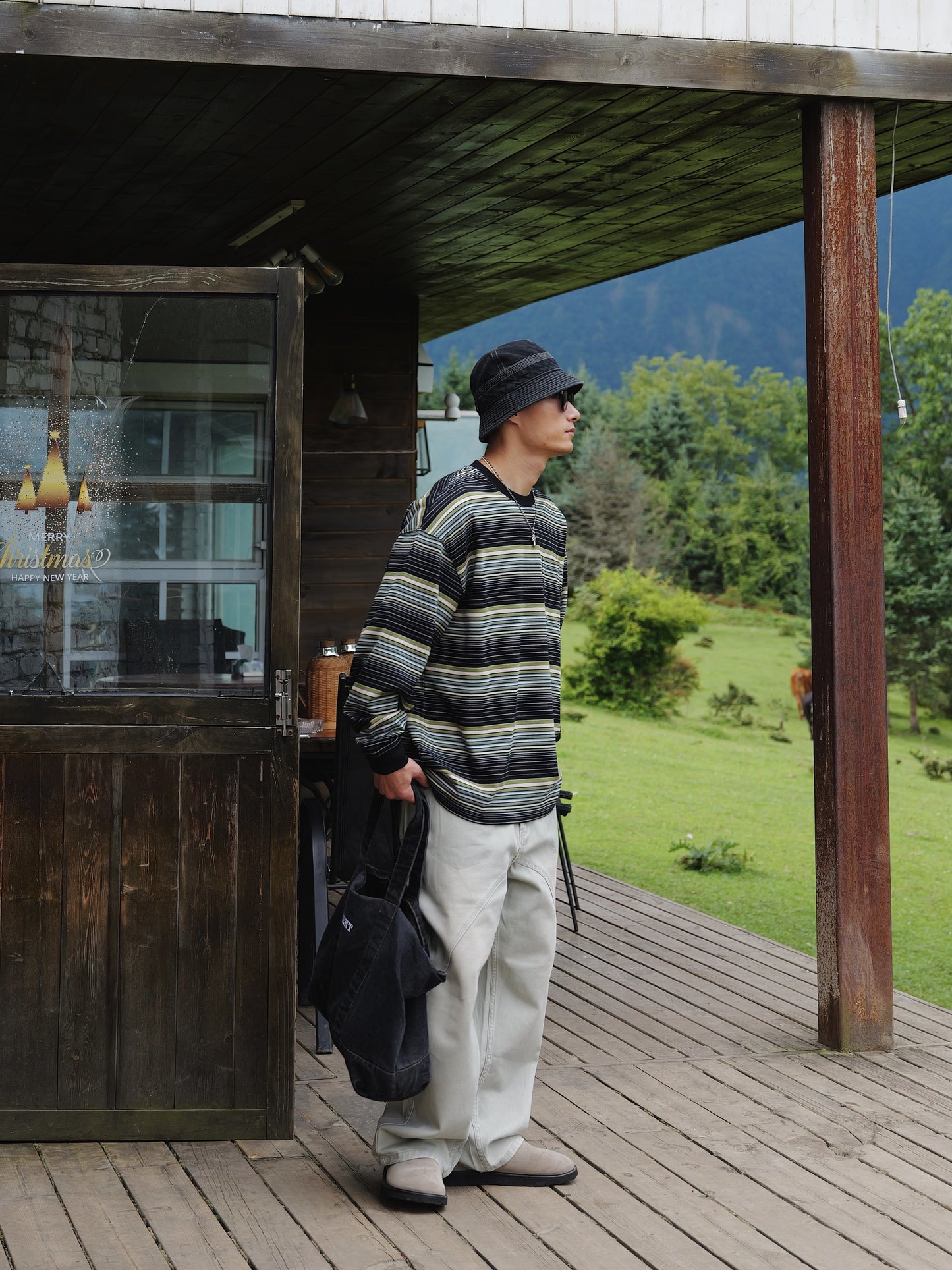 UNBENT 25AW 間條長Tee