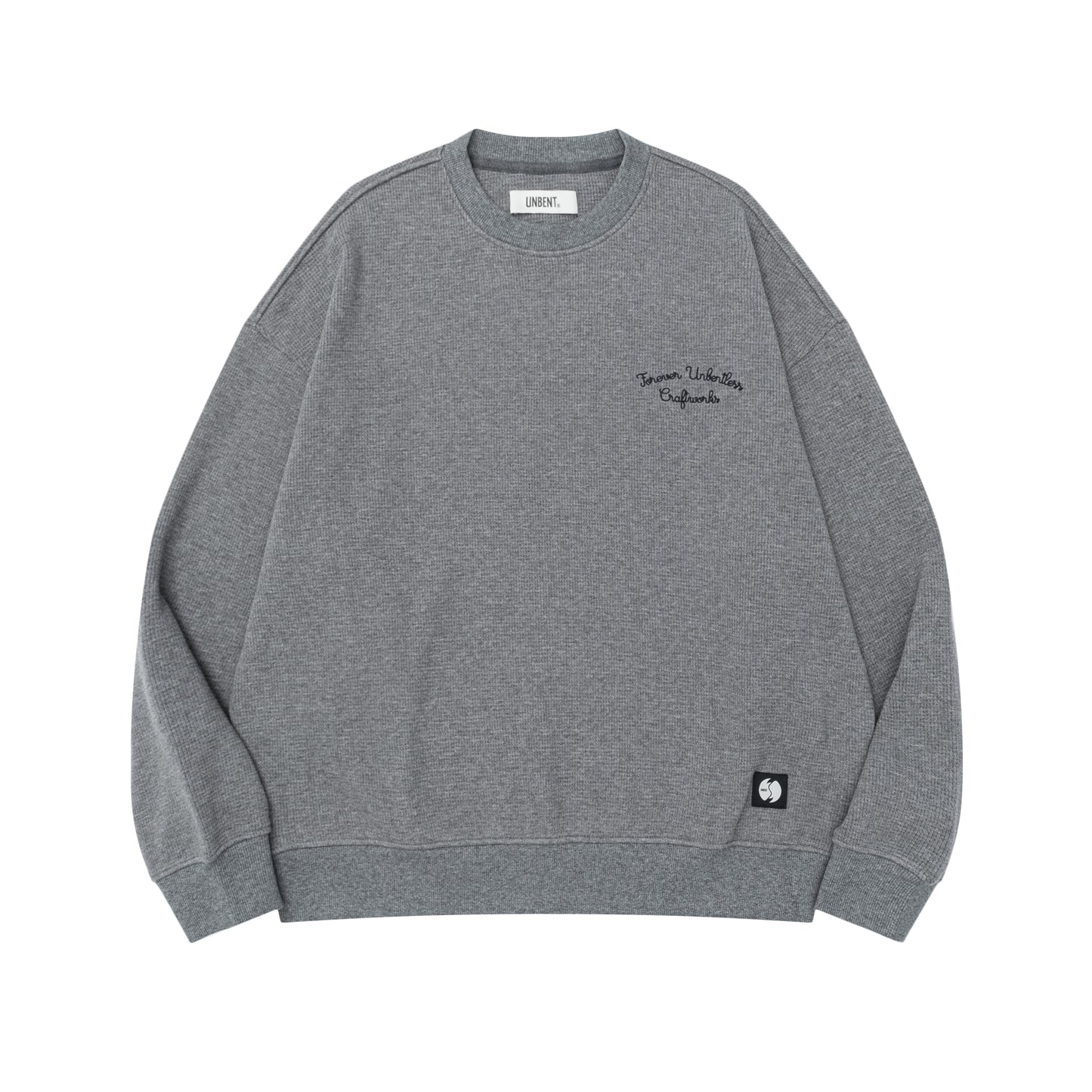 UNBENT 25AW 刺繡華夫格圓領衛衣