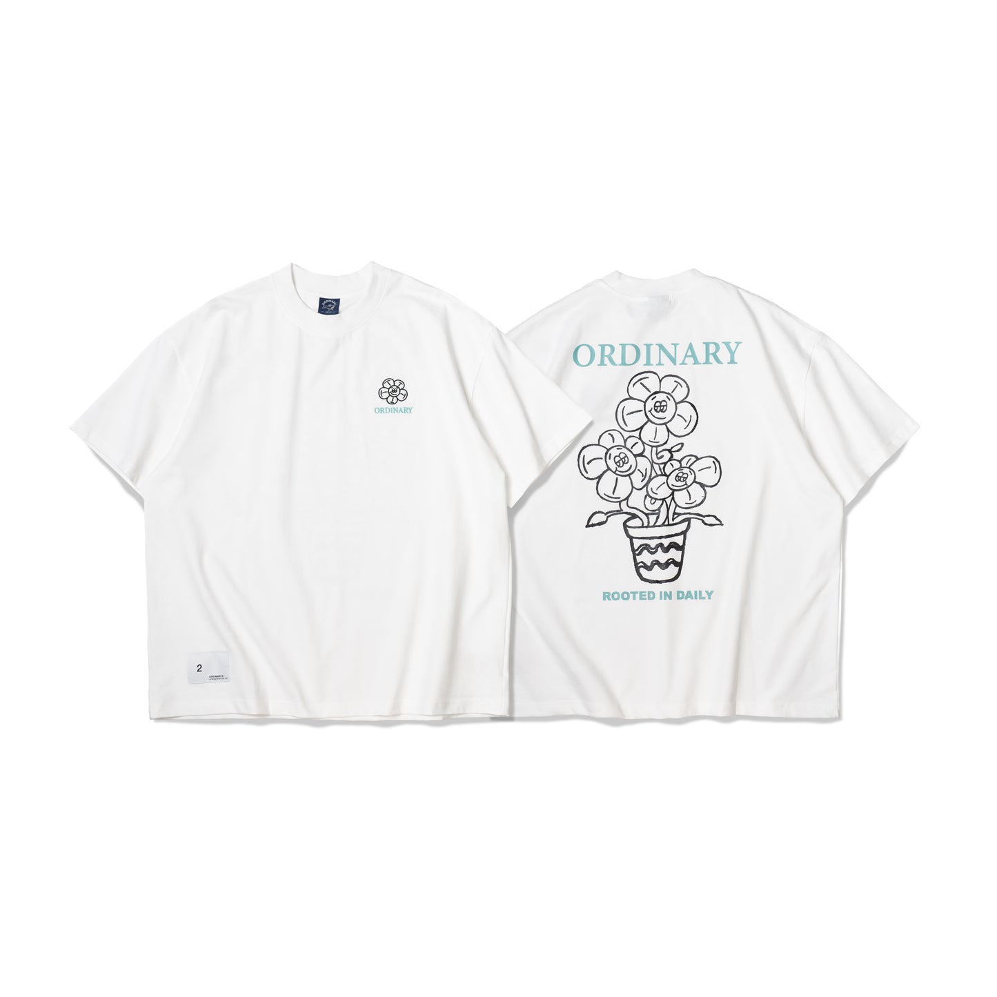 ORDINARY 手繪花朵塗鴉短Tee