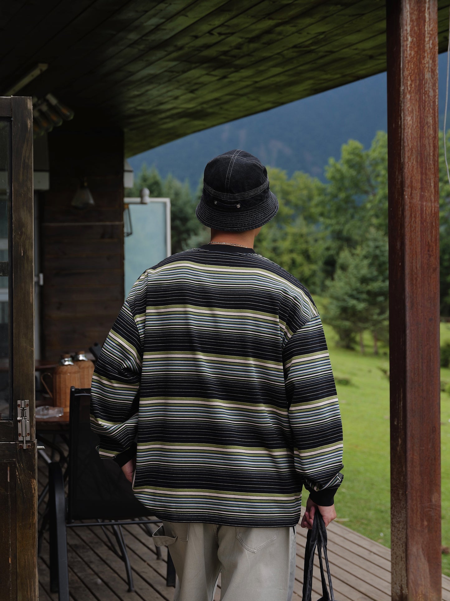 UNBENT 25AW 間條長Tee