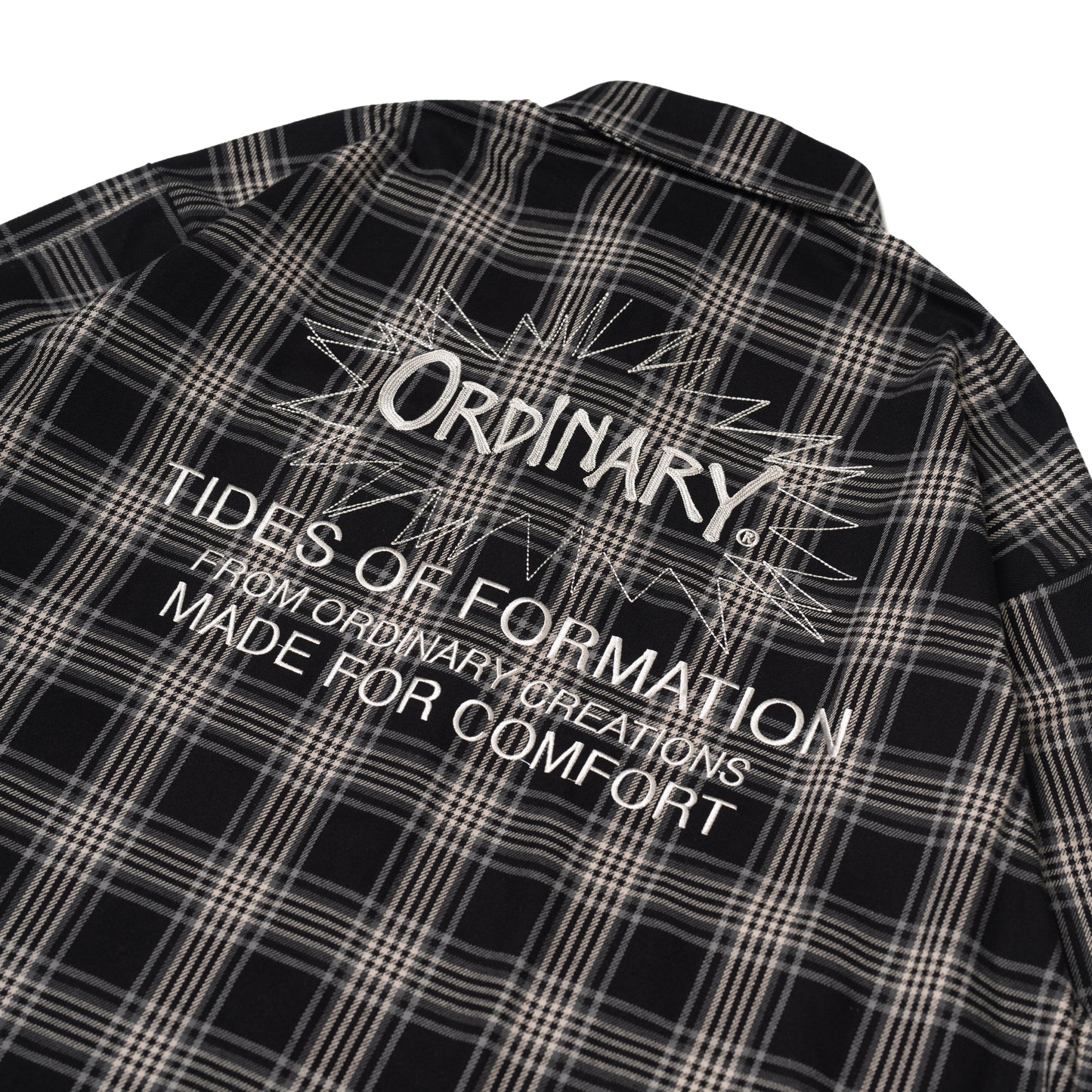 ORDINARY 電繡重磅格紋襯衫